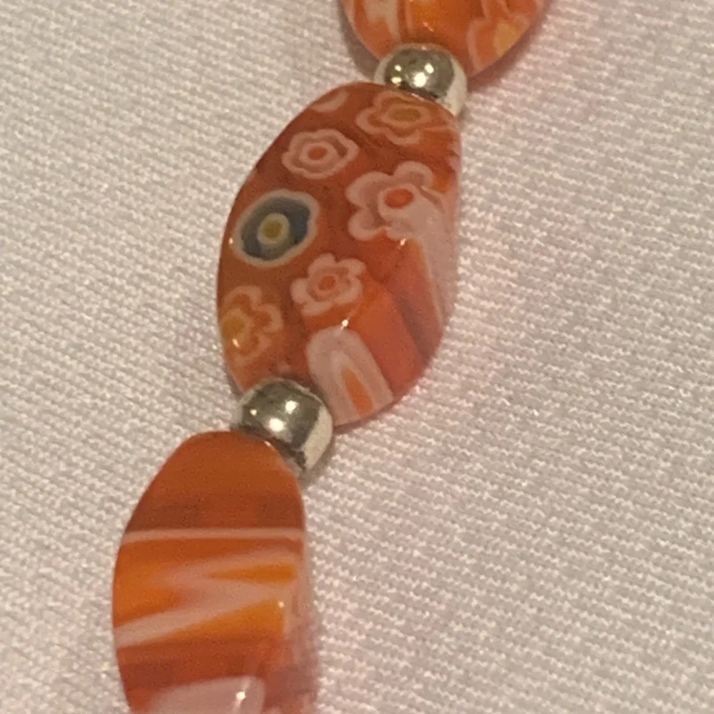 Unique Glass Beads (Mainly Orange) Total Length 21” can be made shorter w/clasp - Picture 13 of 16
